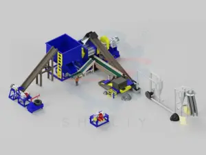 semi-automatic waste tire recycling line