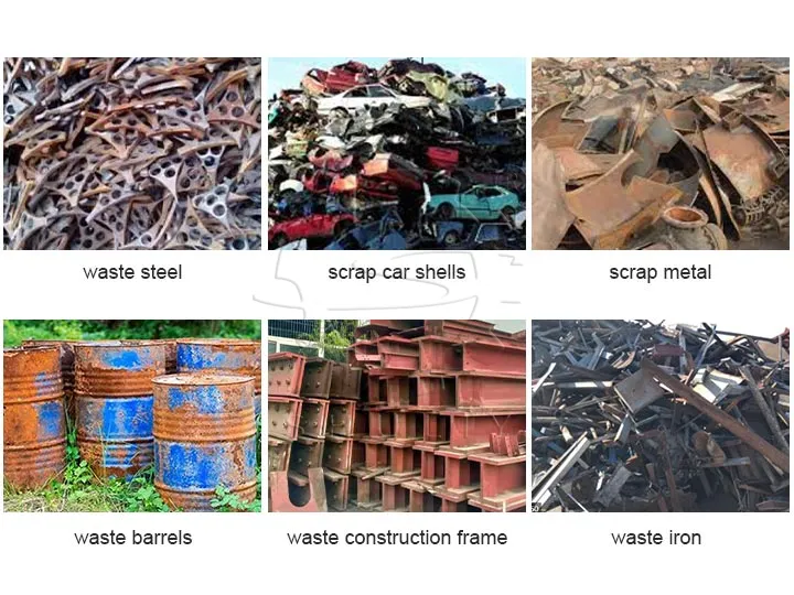 raw materials of the scrap metal shear