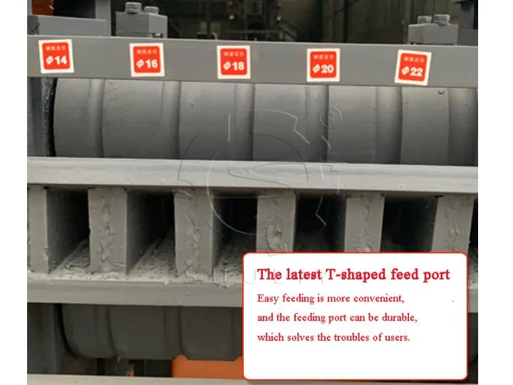 feed inlet of the steel rod straightening machine